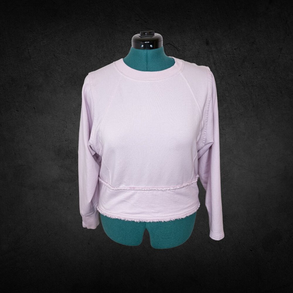 FP Movement Lavender Y2K Distressed Sweatshirt, Small Petite - Picture 4 of 5